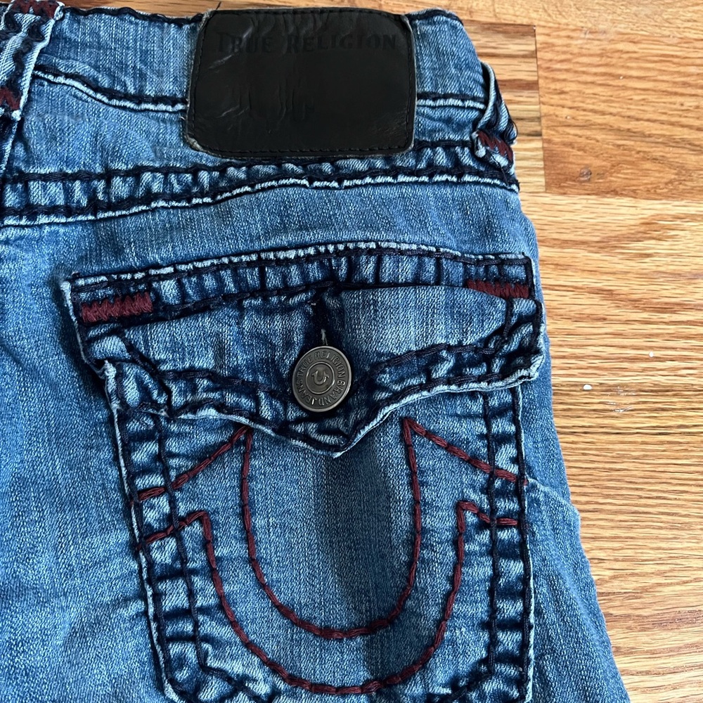 True Religion Denim with Black Leather Patch